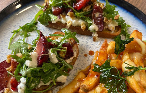 Grilled Plum Toastie With Lemon Cottage Cheese